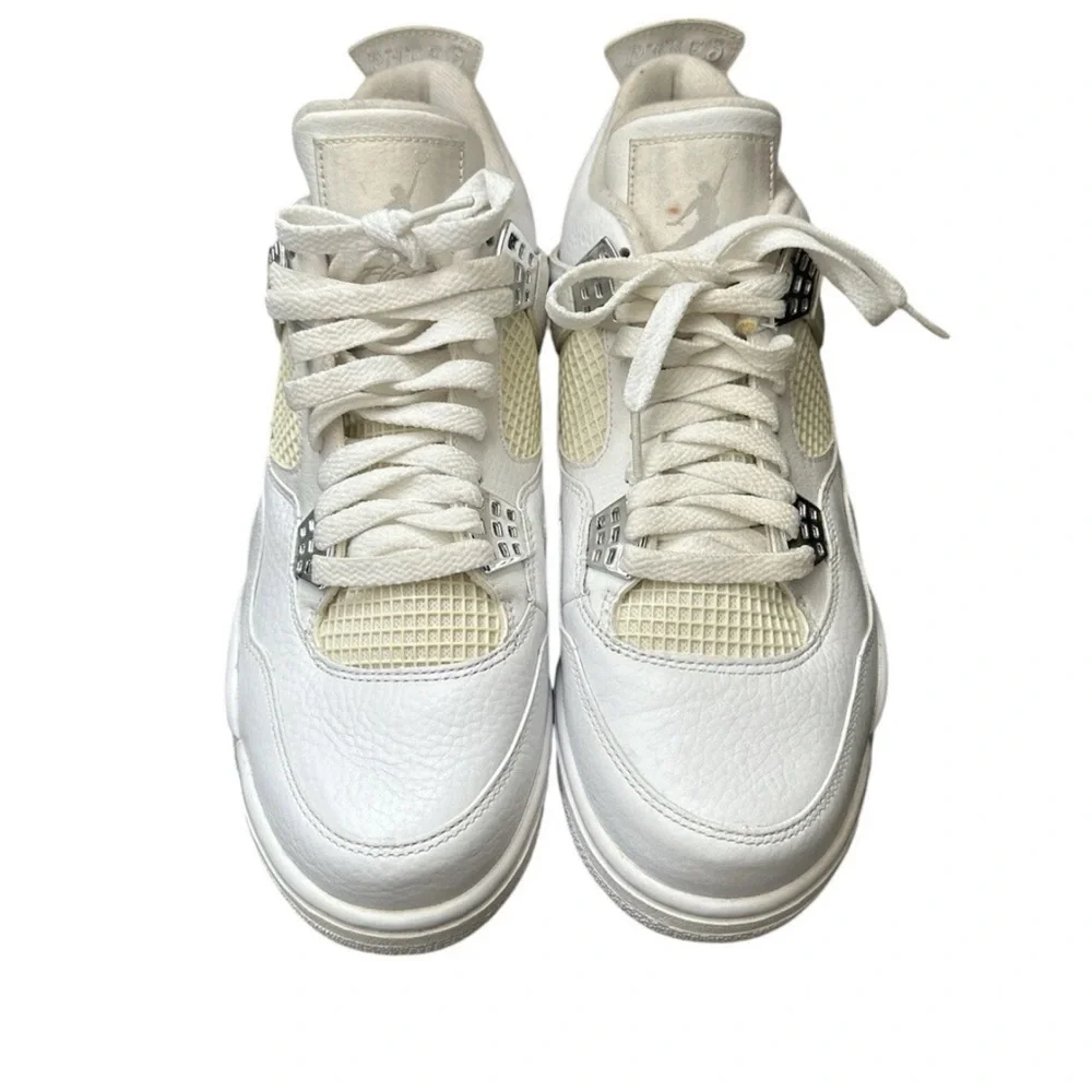 Air Jordan 4 Retro Pure Money White/Metallic Silver Size 9